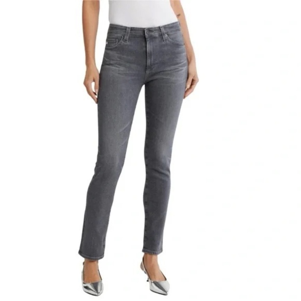 AG Adriano Goldschmied Women's Charcoal Straight Leg Jeans